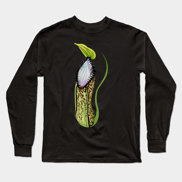 Botany Carnivorous Plant Pitcher Plant Nepenthes Hamata Long Sleeve T-Shirt by Venus Fly Trap Shirts